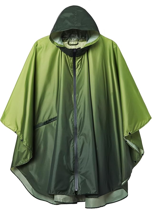 SaphiRose Rain Poncho Jacket Coat Hooded for Adults with Pockets