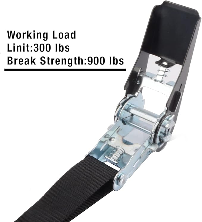 XSTRAP STANDARD Ratchet Straps, 900 LB Break Strength, 8-Pack 10FT Ratchet Tie Down Straps Set for Motorcycle Straps Tie Downs, Appliances, Lawn Equipment, Logistic Cargo Straps for Trucks (Black)