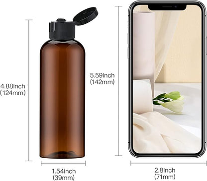 LISAPACK 3.4 oz Travel Bottles for Toiletries, Plastic Travel Size Containers for Shampoo Conditioner TSA Approved, Empty Small Squeeze for Lotion, Leak Proof Mini Liquid Tube for Refillable Brown
