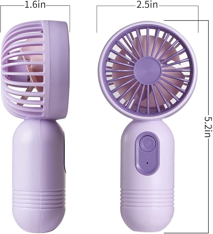 Mini Portable Fan 3 Pack, Cute Handheld Battery Operated Lightweight Small Personal Fan with 3 Speeds and USB Rechargeable Eyelash Fans for Stylish Girl Kids Women Men Office Outdoor Travel Camping