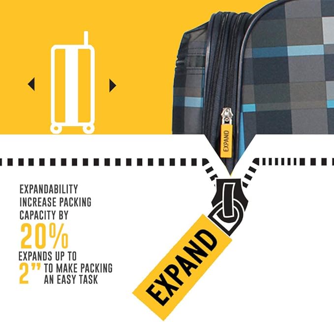 LUCAS Designer Luggage Collection - Expandable 24 Inch Softside Bag - Durable Mid-sized Ultra Lightweight Checked Suitcase with 8-Rolling Spinner Wheels (Old School Navy)