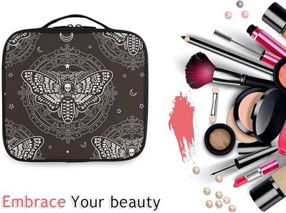 MNSRUU Women Makeup Bag Skull Butterfly Black Makeup Bag Organizer Travel Cosmetic Bag for Teenage Girl Clear Make Up Bags with Zipper