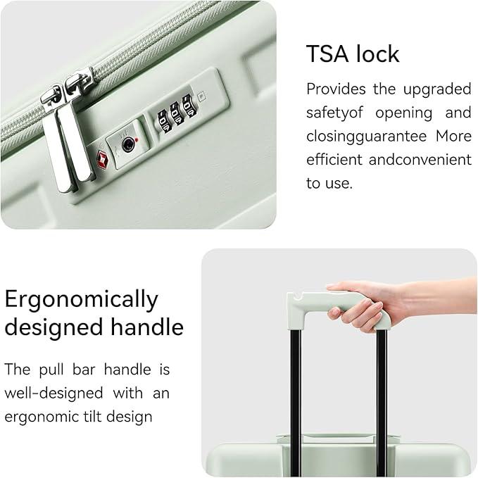 ROAMING Luggage Sets Hard shell Suitcase Top Opening Expandable with Spinner Wheels,Sturdy Large Suitcase Tsa Lock 20 Inch Carry on 28 Inch Checked Luggage,2-Piece Set (20/28) for Woman Men.Jade cyan