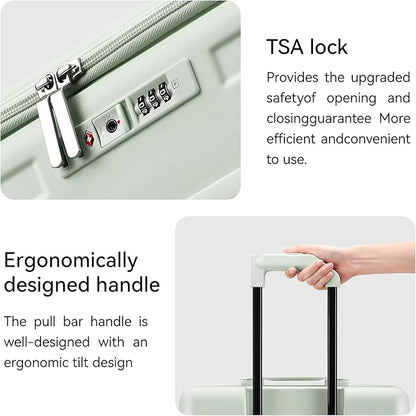 ROAMING Luggage Sets Hard shell Suitcase Top Opening Expandable with Spinner Wheels,Sturdy Large Suitcase Tsa Lock 20 Inch Carry on 28 Inch Checked Luggage,2-Piece Set (20/28) for Woman Men.Jade cyan