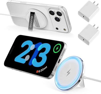 2025 Apple 2 Pack 15W Mag-Safe Charger 5FT Magnetic Wireless Charger with 20W Fast Charging Block Compatible with iPhone17/16/15/14/13/12 Series & AirPods 4/3/2/Pro/for iPhone Wireless Charger Stand