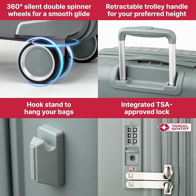 LEGEND WALKER LW 5304 VITA hardshell Expansion security zipper Spinner Luggage