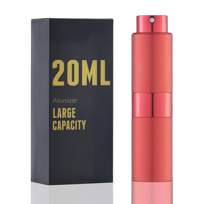 Perfume Travel Refillable Atomizer Bottle: Cologne Spray Mini for Refill - Empty Fragrance Sprayer for Men - Large Size 20ML Red