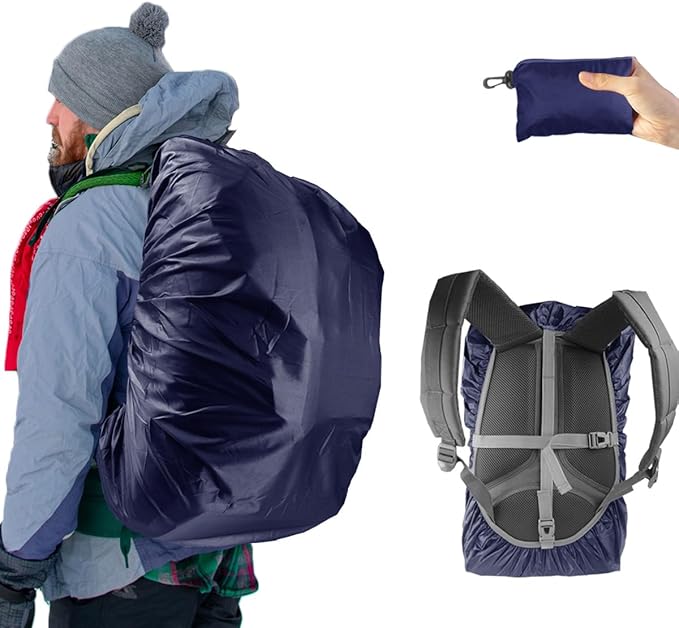 Frelaxy Waterproof Backpack Rain Cover, 10000mm Waterproof Level, Upgraded Ultra-Strong Multilayer Structure, Antislip Cross Buckle Strap, Ultralight Compact Portable, for Hiking, Camping, Traveling