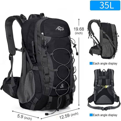 INOXTO lightweight Hiking Backpack 35L/40L Hiking Daypack with Waterproof Rain Cover for Travel Camping Outdoor Men and Women