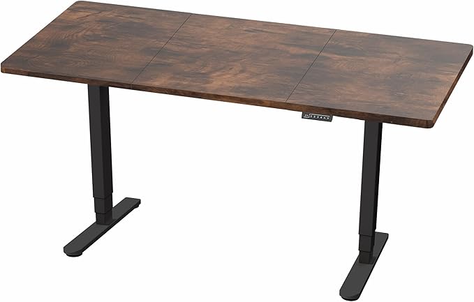 VIVO Electric 83 x 30 in Dual Motor Sit Stand Desk, Memory Height Adjustment, 2B Series, Rustic Vintage Brown Top Black Frame, DESK-KIT-2B8N