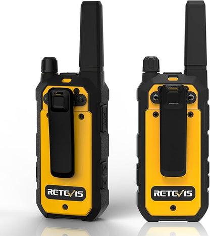 Retevis RB48 Heavy Duty Waterproof Walkie Talkies, Long Range Rechargeable Two Way Radios, Advanced Triple Proof, Vibration Reminder, for Warehousing Construction Contractor(10 Pack)