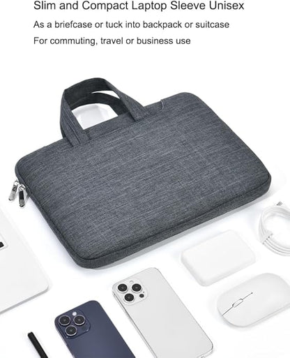 Slim Business Laptop Sleeve, Lightweight Protective Case with Handle & Pockets for 14/15.6" Laptops