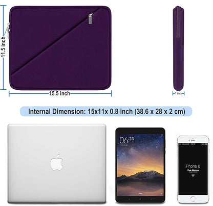 Laptop Case 15.6 inch, Traveling Carrying Computer Bag with Zippered Pocket, Shockproof Protective Laptop Sleeve Compatible for Apple Notebook, HP, Dell, Acer, Asus, Lenovo, Purple