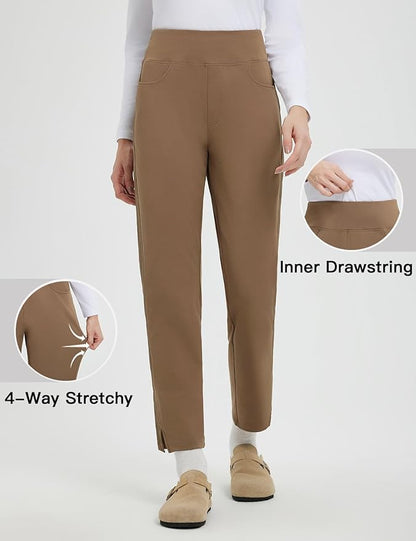 baleaf Women's Fleece Lined Pants Winter Thermal Travel Pants Water Resistant Cold Weather Golf Hiking Pockets Work