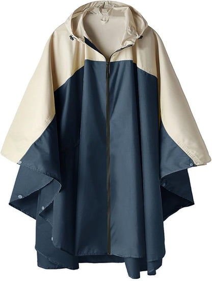 SaphiRose Unisex Rain Poncho Waterproof Raincoat Hooded for Adults Women with Pockets