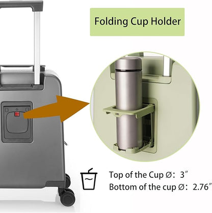 UNIKER Laptop Briefcase with Cup Holder,Small Rolling Suitcase for Work,Carry On Luggage 17x12x10,16 Inch Suitcases with 4 Spinner Wheels,Rolling Teacher Bag Grey
