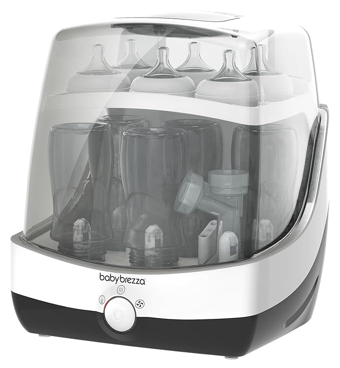 Baby Brezza Superfast 10 Minute Baby Bottle Sterilizer + Dryer - 75% Faster – Universal Electric Steam Sterilization for All Bottles, Pacifiers + Breast Pump Parts