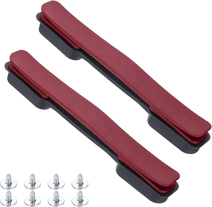 uxcell 2 Pcs Luggage Handle Replacement 8.5 Inch Suitcase Handle Carry Strap Plastic Pull Handle Grip Luggage Replacement Parts with Screws for Suitcase Box Luggage Case, Burgundy