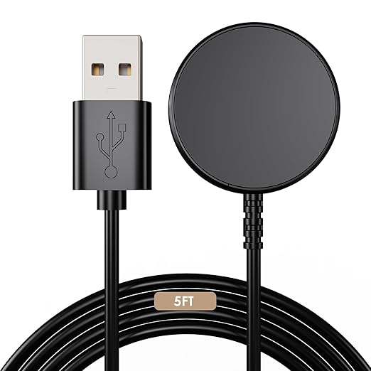 5FT for Samsung Galaxy Watch Charger Compatible with Watch 8/8 Classic/Ultra/7/6/6 Classic/5/5 Pro/4/4 Classic/3/Active/FE USB A Magnetic Fast Charging