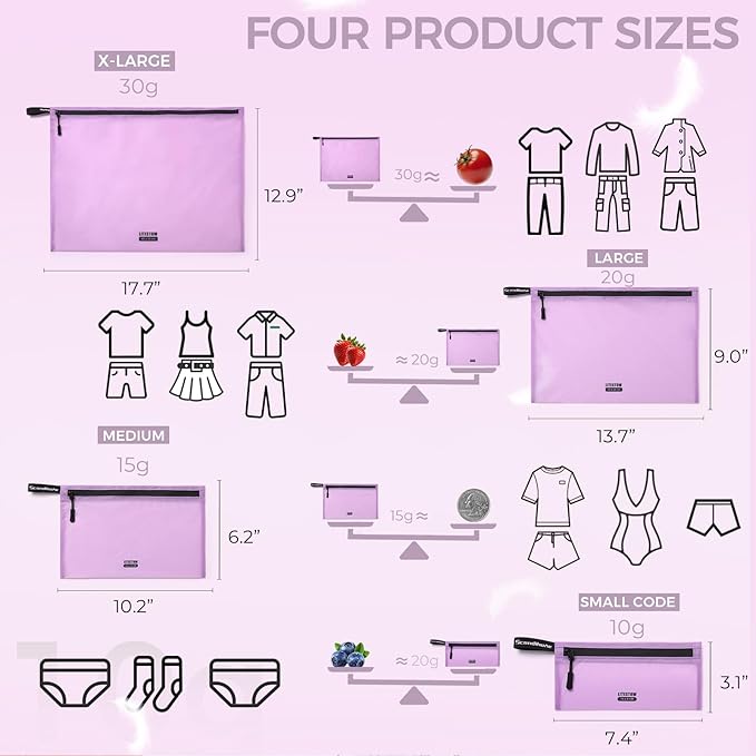 Packing Cubes for Travel Ultralight Luggage Organizer Bag Durable Travel Bags Waterproof Zipper Suitcase Bags Set for Travel Accessories and Essentials (4 Pack) (Purple)