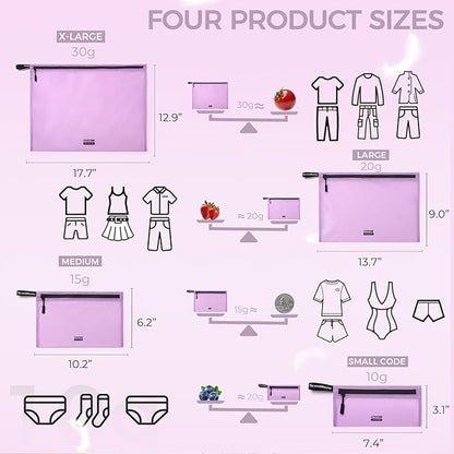 Packing Cubes for Travel Ultralight Luggage Organizer Bag Durable Travel Bags Waterproof Zipper Suitcase Bags Set for Travel Accessories and Essentials (4 Pack) (Purple)