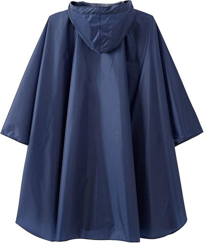 Fashion Hooded Rain Poncho Waterproof Raincoat Jacket with pocket for Women/Men/Adult