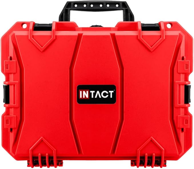 Eylar 18" Intact Series Hard Camera Case, Lightweight and Durable Stacker Design with Foam (Red)