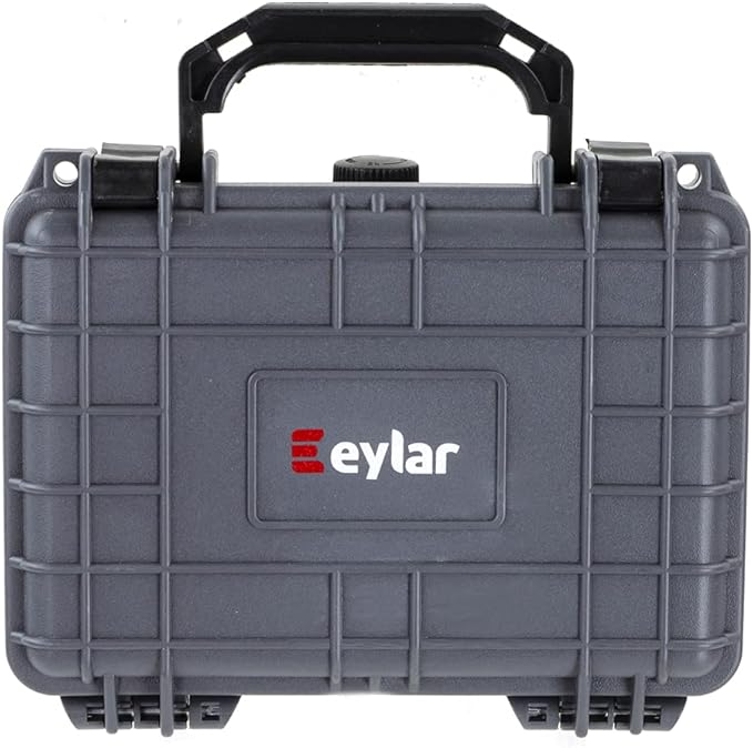 Eylar Protective Hard Case Water & Shock Proof w/Foam TSA Approved 8.12 inch 6.56 inch 3.56 inch (Gray)
