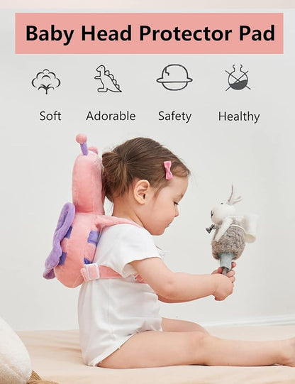 JunNeng Toddler Baby Head Protector Backpack for Toddler Walker with Knee Pads&Anti-Slip Socks, Elephant