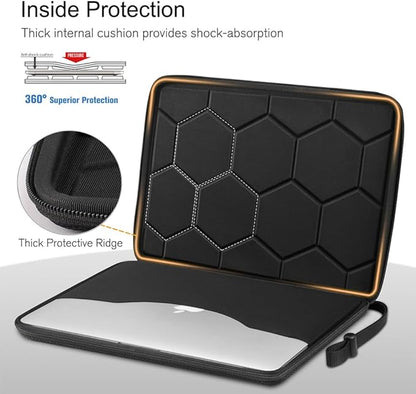 FINPAC Hard Laptop Sleeve Case for 13 inch MacBook Air M4 2025 A3240 M3 2024 A3113, 14 inch MacBook Pro M5/M4/M3/M2 A3434 A3401, 13" Air/Pro, Waterproof Case for Dell, Surface Laptop, HP, Acer, Black