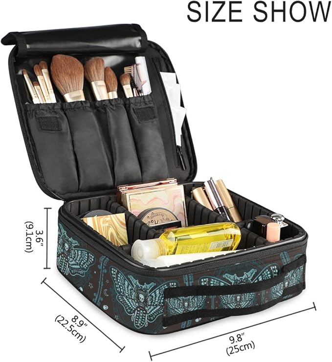 MNSRUU Women Makeup Bag Butterfly Skull Mysticism Makeup Bag Organizer Travel Cosmetic Bag for Teenage Girl Clear Make Up Bags with Zipper