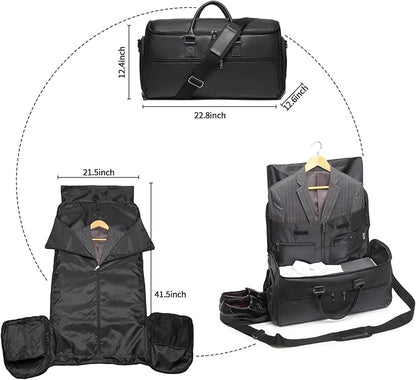 Carry On Garment Bag for Travel, Convertible Travel Garment Bag for Men Women, 2 in 1 Hanging Suitcase Suit Business Travel Bag