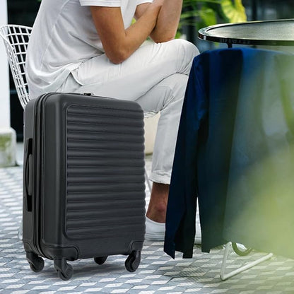 Travelhouse Luggage Sets, Expandable Hardside Suitcases 24in/28in, Carry on 20in,3 Piece Set Travel Luggages Clearance with Double Spinner Wheels TSA Lock Lightweight (Black-85)