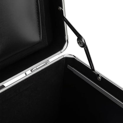Modern Aluminum Alloy File Lock Box with Wheels and Telescopic Handle, Silver, Rectangular, Portable, Water Repellent, 19.2 x 15 x 16 inches, 7 Compartments, Locking Mobile Business Case