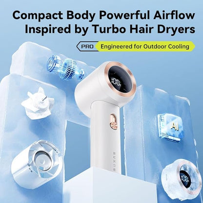 Portable Fan For Travel Mini: Small Pocket Handheld Personal Rechargeable Battery Operated USB High Speed Keeping Cool In Hot Weather Summer Beach For Women (white)
