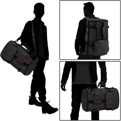 G-FAVOR Travel Backpack for Men, 40L Flight Approved Carry On Backpack, Water Resistant Canvas Weekender with 17.3" Laptop Sleeve, Convertible Duffel Bag for Airplane, Business & Travel