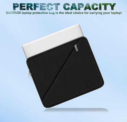 Laptop Sleeve 15 inch, Traveling Carrying Computer Bag with Zippered Pocket, Shockproof Protective Laptop Case Compatible for 15.4 in HP, Dell, Acer, Asus, Lenovo, Apple Notebook, Black