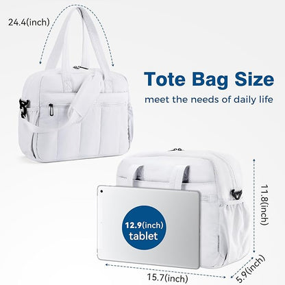 Gym Bag for Women, Large Capacity Duffel Bag with Crossbody Strap, Lightweight Sports Bag for Workout & Travel.White