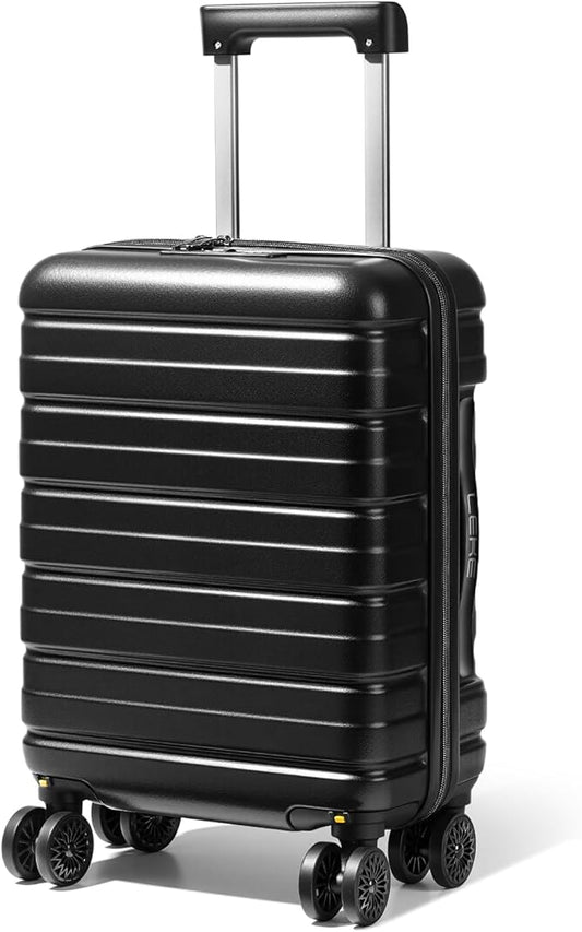 Lekesky 16 Inch Underseat Carry On Luggage Airline Approved, Small Hard Shell Suitcase with TSA Lock Spinner Wheels, Lightweight Personal Item Carry-On for Travel, Black