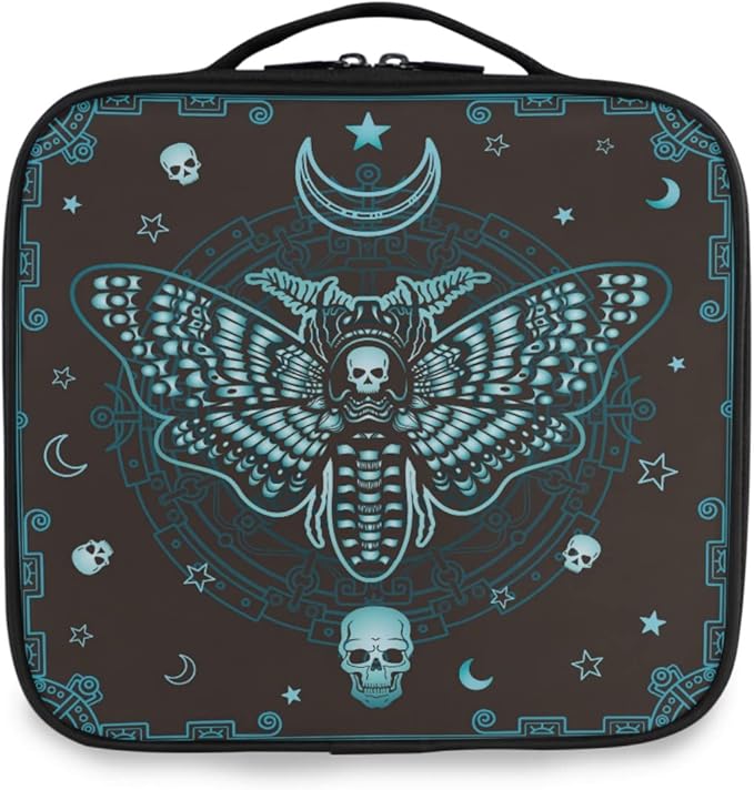 MNSRUU Women Makeup Bag Butterfly Skull Mysticism Makeup Bag Organizer Travel Cosmetic Bag for Teenage Girl Clear Make Up Bags with Zipper