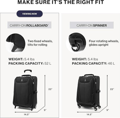 Travelpro Maxlite 5 Softside Expandable Upright 2 Wheel Carry-on Luggage, Lightweight, 22-Inch — Ensign Blue