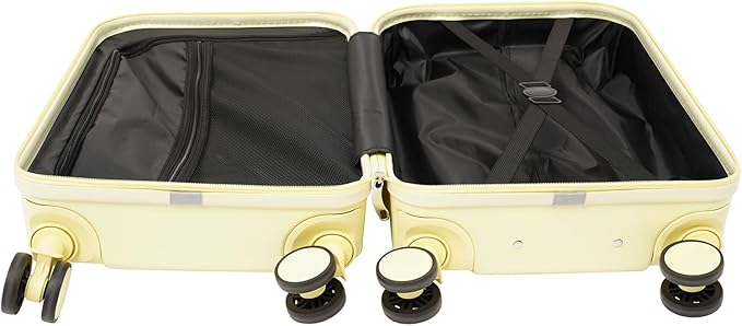 20 Inch Carry-On Luggage, Hardshell Suitcase with Wheels & USB Port,Suitcases with Wheels, 20.87x13.39x9.06 Inch Expandable Cabin Suitcase for Air Travel, etc,Light Yellow