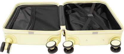 20 Inch Carry-On Luggage, Hardshell Suitcase with Wheels & USB Port,Suitcases with Wheels, 20.87x13.39x9.06 Inch Expandable Cabin Suitcase for Air Travel, etc,Light Yellow