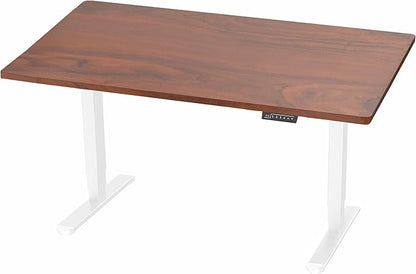 VIVO Electric 55 x 28 in Dual Motor Sit Stand Desk, Memory Height Adjustment, 2B Series, Dark Walnut Top White Frame, DESK-KIT-2W55D