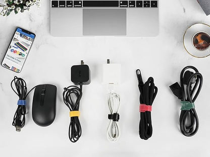 150PCS 8 Inch Cable Ties Reusable Multi-Purpose Wire Ties Cord Organizer Adjustable Cable Management 5 Colors