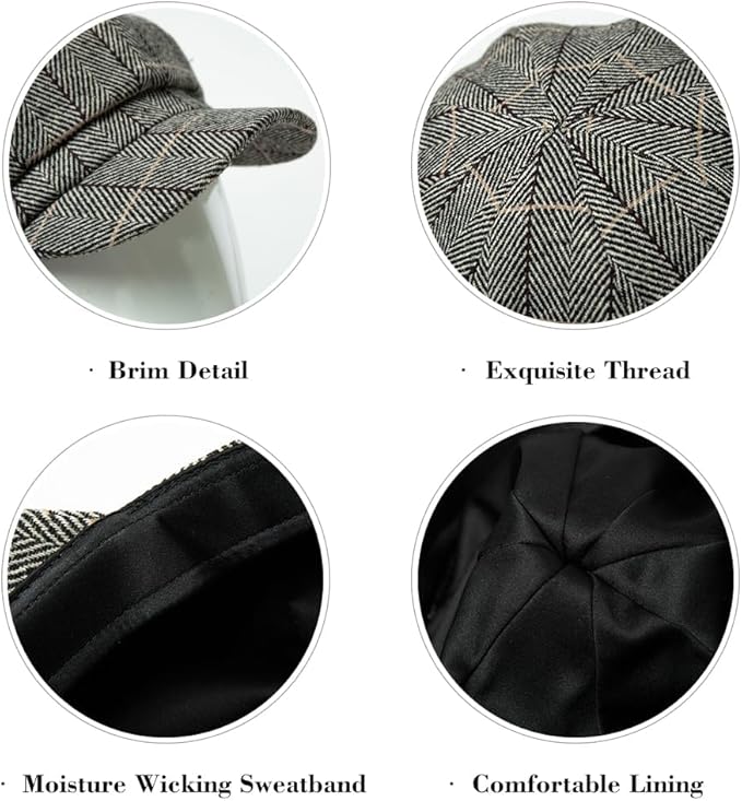 Comhats Wool Fashion Newsboy Hats for Women Winter Warm Pageboy Cabbie Cap Beret
