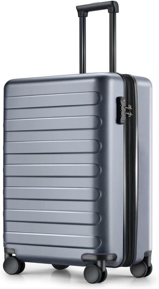 NINETYGO Carry On Luggage 22x14x9 Airline Approved, 20 Inch Luggage with Smooth Spinner Wheels, Lightweight, Hard Shell PC Suitcase Carry-On, Travel Luggage, TSA Approved (Grey, Rhine Basic)
