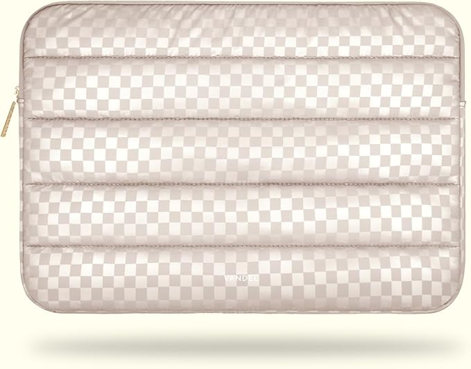 Vandel Puffy Laptop Sleeve Case, 13-14 inch Laptop Sleeve Bag Case 13.3 Inch, Compatible with MacBook Air/Pro 13 / Pro 14, iPad Pro 12.9, HP Dell ASUS, Cute Checker Mac Book Computer Bag Cover