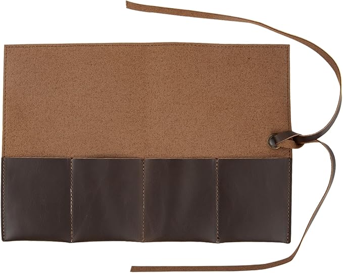Leather Watch Roll Organizer with 4 Slots,Heavy Duty Waterpoof Watch Storage Box Pouch&Band Storage,Jewelry Roll,Easy Carry On Watchlover Storage,Handmade Ideal for Travel&Home Use,Watch Travel Case