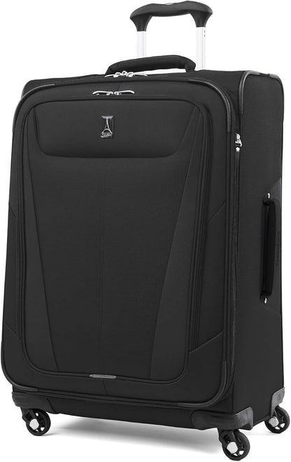 Travelpro Maxlite 5 Softside Expandable Luggage with 4 Spinner Wheels, Lightweight Suitcase, Men and Women, Black, 3-Piece Set (21/25/29)